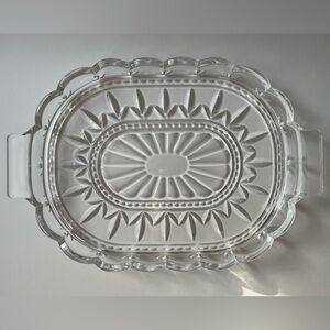 Elegant Clear Cut Glass Serving Tray